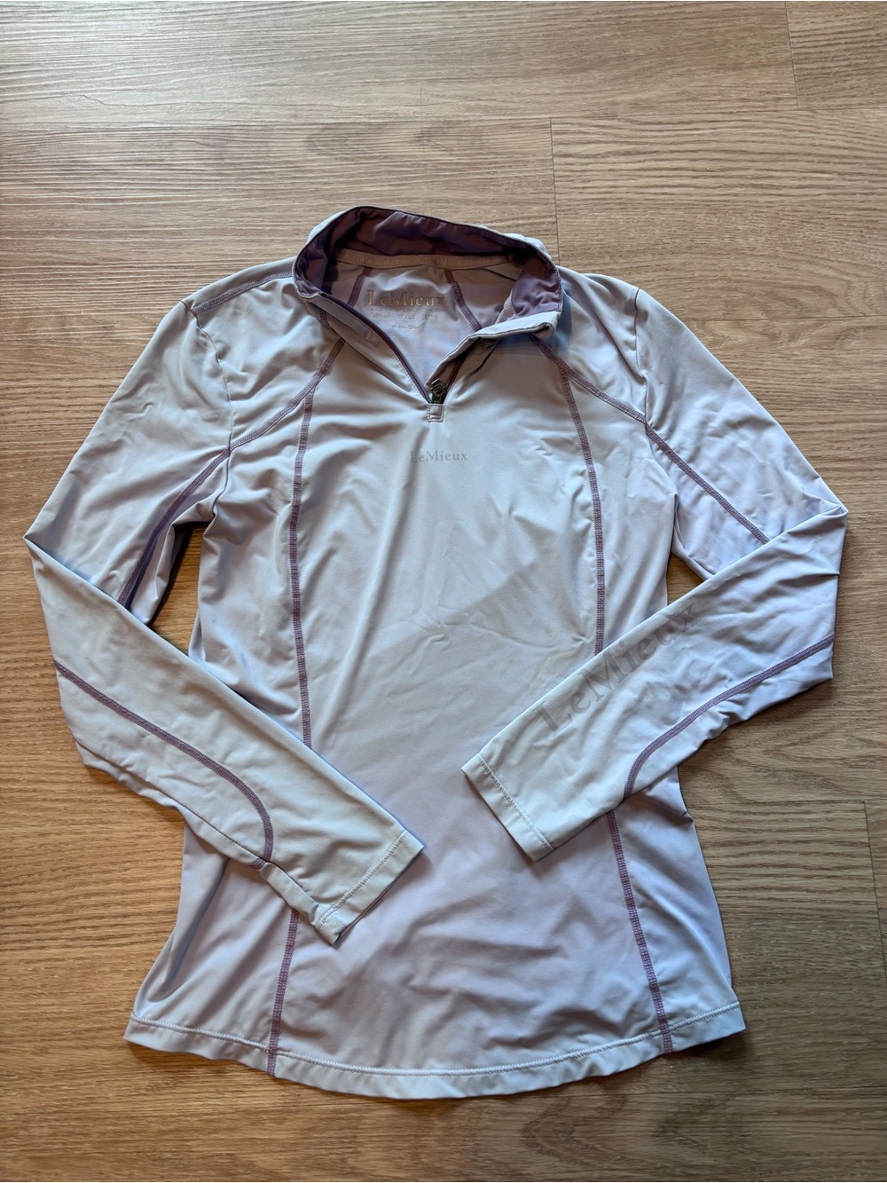 Le Mieux Women’s Size 0 Riding Top Base Layer 1/4 Zip Lavender Equestrian Purple